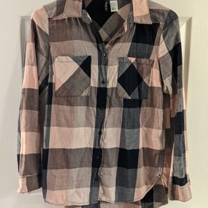 Pink and Blue Patterned Button Down